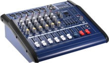 ammoon 6 Kanal-Digital-Mic Line-Audio-Mischpult Power Mixer Verstärker mit 48V Phantomspeisung USB / SD-Slot für die Aufnahme DJ Bühne Karaoke