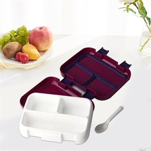 Adult Child Microwavable Food Container Practical Leakproof Sealed Lunch Box with Spoon