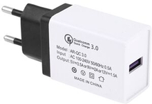 3.5A QC3.0 Hurtigoplader Rejse USB Vægoplader Adapter EU-stik