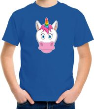 Cartoon eenhoorn t-shirt blauw voor jongens en meisjes - Cartoon dieren t-shirts kinderen