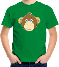 Cartoon aap t-shirt groen voor jongens en meisjes - Cartoon dieren t-shirts kinderen