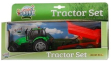 Traktor Sæt Kids Globe Traktor m vogn Rød Tiptrailer