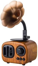 Retro Wood Bærbar Mini Bluetooth-højttaler Trådløs højttaler