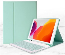 2-in-1 Bluetooth Keyboard Candy Color Leather Stand Shell Case with Pen Slot for iPad 10.2 (2021)/(2