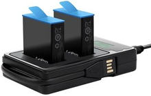 USB dobbeltkanals batterioplader med LCD-skærm til GoPro Hero 9 Black
