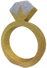 Gullfarget Glitrende Diamantring Borddekorasjon 20 cm