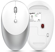 HXSJ T36 Three Mode Bluetooth 3.0 + 5.0 trådløs mus Silme Silent genopladelig optisk mus - hvid