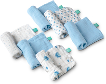 KOALA BABY CARE ® Musselindetørklæde Soft Touch 30 x 30 cm 6-pak - blå