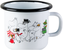 Moomin Enamel Mug 25Cl Moomin Valley Home Tableware Cups & Mugs Coffee Cups White Moomin