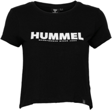 Hmllegacy Woman Cropped T-Shirt T-shirts & Tops Short-sleeved Svart Hummel*Betinget Tilbud