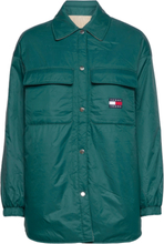 Tjw Reversible Shacket Tops Overshirts Green Tommy Jeans