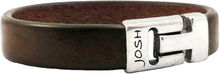 JOSH 24344-BRA-S-BR Armband leder bruin-zilverkleurig 14 mm 22 cm