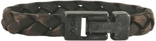 JOSH 24902-BRA-VB-BR Armband leder bruin-vintage zwart 10 mm 23 cm