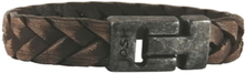 JOSH 24903-BRA-VB-BR Armband leder bruin-vintage zwart 15 mm 23 cm