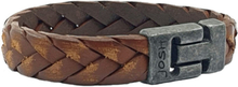 JOSH 24903-BRA-VB-CO Armband leder cognac-vintage zwart 15 mm 21 cm