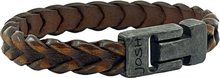 JOSH 24940-BRA-VB-CO Armband leder cognac-vintage zwart 10 mm 21 cm