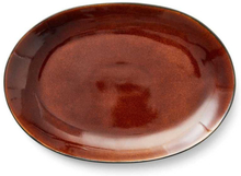 Ovalt fat 36 x 25 cm, svart/amber - BITZ