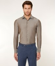 Camicia da uomo su misura, Reda Active, Beige Pinpoint 100% Lana Merino, Quattro Stagioni | Lanieri