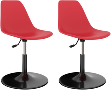 vidaXL Svingbare spisestoler 2 stk rød PP