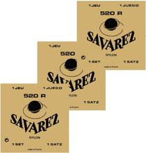 Savarez 520R spansk guitar-strenge, rød, 3 Pack