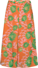 Printed Light Crepe Skirts Wrap Skirts Oransje Ganni*Betinget Tilbud