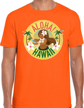 Hawaii feest t-shirt / shirt Aloha Hawaii oranje voor heren