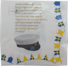Servetter Studentmössa & Sverigeflagga - 20-pack