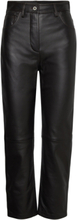 D2. Hw Cropped Leather Pant Bottoms Trousers Leather Leggings-Bukser Black GANT