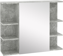 Specchiera specchio bagno da parete 80x20x64cm con anta e mensole in legno