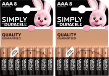 16x Duracell AAA Simply batterijen alkaline LR03 MN2400 1.5 V