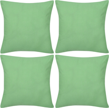 vidaXL 4 Eplegrønne putetrekk, bomull 40 x 40 cm