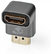 HDMI Adapter | HDMI Han / HDMI Stik | HDMI -udgang / HDMI Hun | Guldplateret | Vinkel 90° | Al