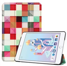Mønsterudskrivning Tri-fold Stand PU-læder Smart tablettaske til iPad mini (2019)