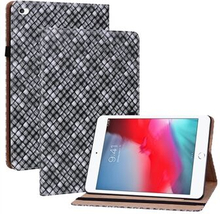 Anti-ridse Anti-fald Folio Flip Woven Texture PU læder tablettaske til Apple iPad mini (2019) /mini
