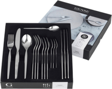 Bestikksett Twist 16 Deler Blank Stål Home Tableware Cutlery Cutlery Set Sølv Gense*Betinget Tilbud