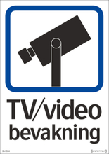 Skylt TV/Video bevakning hårdplast A5