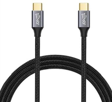 2m Type C til Type C kabel USB 3.1 multifunktionelt Gen2 10Gbps 100W PD Nylon flettet USB C-kabel (h