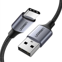 UGREEN 3M 3A Max Quick opladning USB2.0 til Type-C 480 Mbps dataledning Aluminiumsskal Nylon flettet