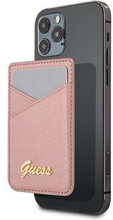 Guess Wallet Card Slot GUWMSSASLPI MagSafe Saffiano pink / pink