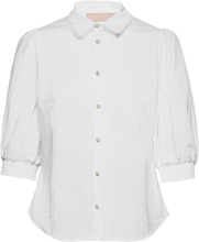 Chillykb Blouse Blouses Short-sleeved Hvit Karen By Simonsen*Betinget Tilbud