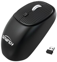 GINWFEIY W400 2.4GHz Wireless Rechargeable Mouse 4 Buttons 1600DPI Optical Mice with USB Receiver fo