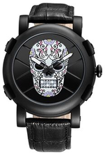 SKONE 9479G Skull Pattern Dial Luminous Pointer Leather Strap Waterproof Quartz Watch Men Wristwatch