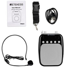 RETEKESS TR623 megafon bærbar stemmeforstærker Lærermikrofonhøjttaler FM-optagelse med MP3-afspiller