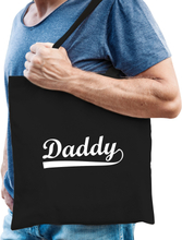 Daddy cadeau katoenen tas zwart voor heren - Cadeau Vaderdag