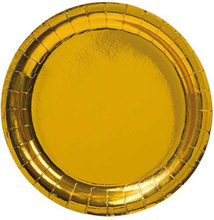 Papperstallrikar i guld Ø18,5 cm, 8-pack