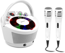 SingSing BT Karaokeanläggning 2 x mikrofon CD-spelare BT LED-ljuseffekt mobil