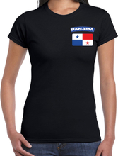 Panama t-shirt met vlag zwart op borst voor dames