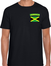 Jamaica t-shirt met vlag zwart op borst voor heren