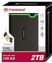 Transcend StoreJet 25M3 - Kiintolevy - 2 TB - ekstern (bærbar) - 2.5" - USB 3.0