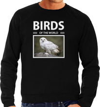 Sneeuwuilen sweater / trui met dieren foto birds of the world zwart voor heren